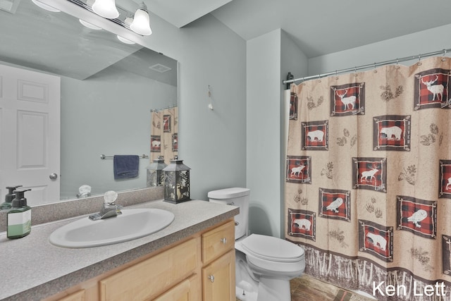 936 Amber View Dr SW Unit 160, Byron Center, MI 49315 - bathroom featuring vanity, toilet, and curtained shower