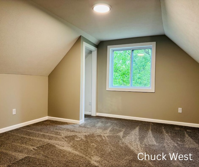 1479 Terrace St, Muskegon, MI 49442 - additional living space with vaulted ceiling, carpet floors, and baseboards