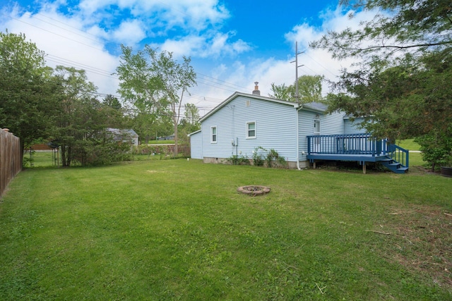4121 Quebec St, Auburn Hills, MI 48326 - view of yard with a fire pit and a deck