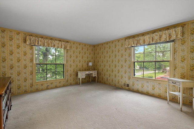 4948 Hardwoods Dr, West Bloomfield, MI 48323 - carpeted empty room featuring wallpapered walls