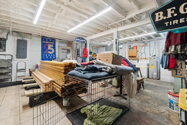 806 W Centre Ave, Portage, MI 49024 - misc room featuring water heater, electric panel, and concrete flooring