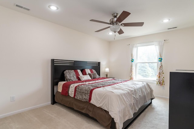 2501 Holiday House Rd, Saint Joseph, MI 49085 - bedroom featuring carpet flooring, baseboards, recessed lighting, and ceiling fan