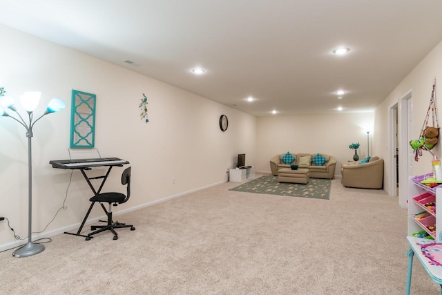 2501 Holiday House Rd, Saint Joseph, MI 49085 - recreation room with carpet, recessed lighting, and baseboards