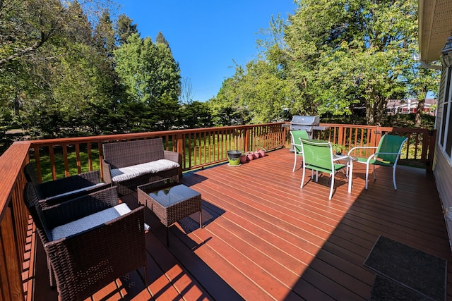 2501 Holiday House Rd, Saint Joseph, MI 49085 - deck featuring a grill and outdoor lounge area