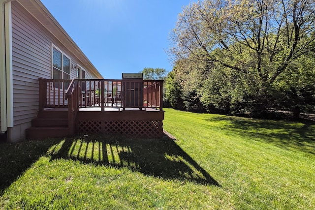 2501 Holiday House Rd, Saint Joseph, MI 49085 - view of grassy yard with a deck