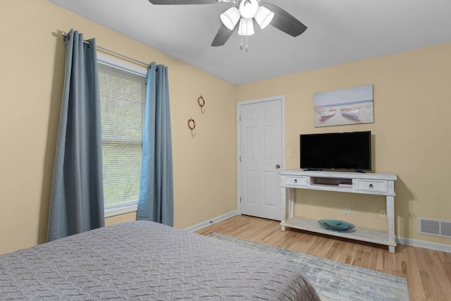 121 W Calgary Dr, Hastings, MI 49058 - bedroom with wood finished floors, baseboards, and ceiling fan