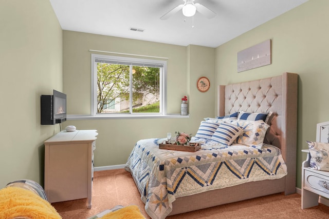 121 W Calgary Dr, Hastings, MI 49058 - bedroom featuring carpet floors, ceiling fan, and baseboards