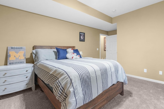 121 W Calgary Dr, Hastings, MI 49058 - bedroom featuring dark colored carpet and baseboards