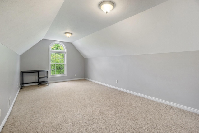1001 Goodsell St, Otsego, MI 49078 - bonus room featuring light carpet, baseboards, and lofted ceiling