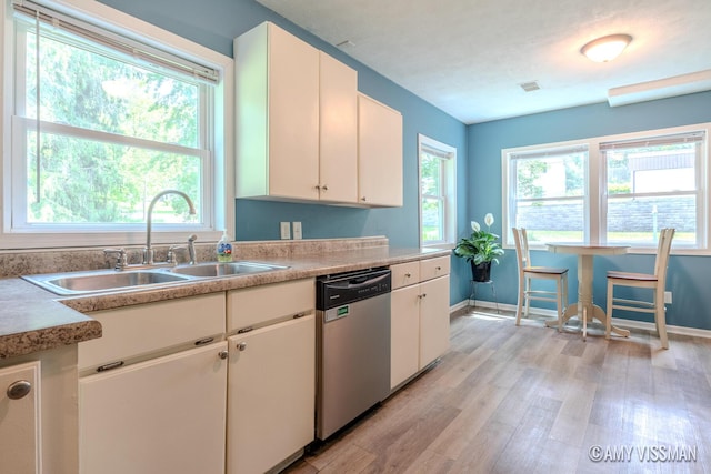 4175 Huntington Ave NE, Grand Rapids, MI 49525 - kitchen with stainless steel dishwasher, a sink, light wood-style floors, and healthy amount of natural light