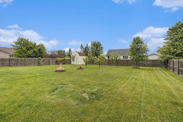 764 Allen Rd, Milan, MI 48160 - view of yard featuring an outdoor fire pit