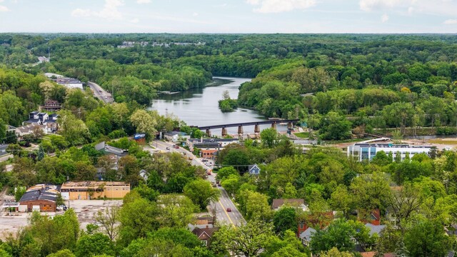 211 W Kingsley St, Ann Arbor, MI 48103 - drone / aerial view of a forest and a nearby body of water