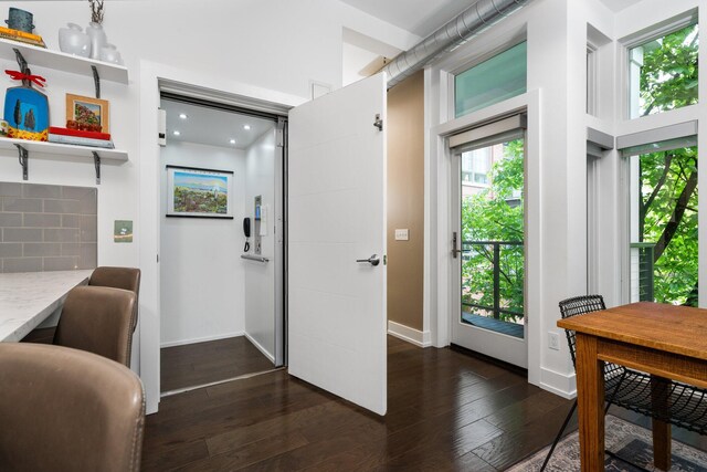 211 W Kingsley St, Ann Arbor, MI 48103 - office with dark wood-style floors, baseboards, and recessed lighting