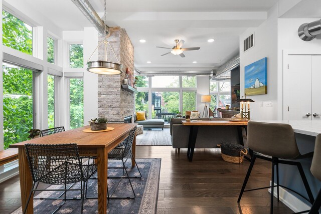 211 W Kingsley St, Ann Arbor, MI 48103 - dining room featuring ceiling fan and wood-type flooring