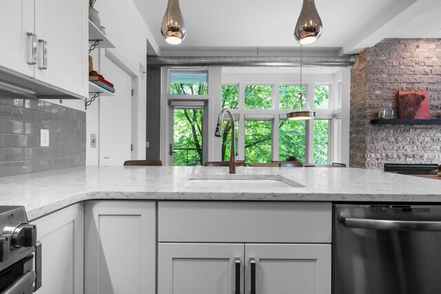 211 W Kingsley St, Ann Arbor, MI 48103 - kitchen featuring dishwasher, a sink, plenty of natural light, and backsplash