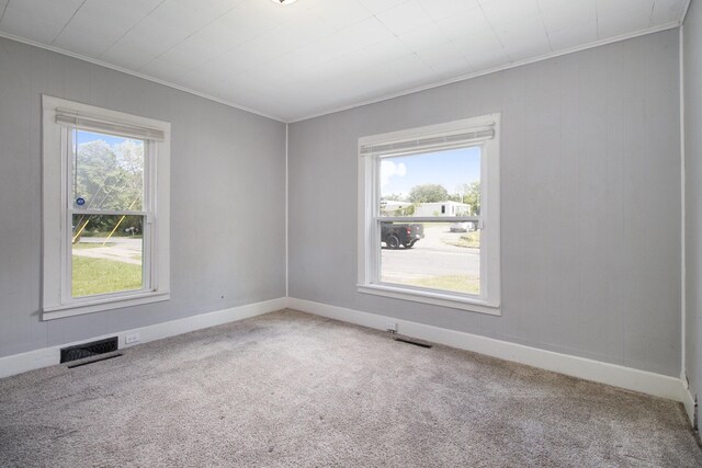 527 Jackson St W, Battle Creek, MI 49037 - unfurnished room with crown molding, carpet, and baseboards