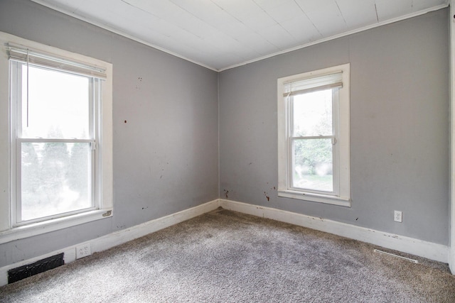 527 Jackson St W, Battle Creek, MI 49037 - unfurnished room featuring crown molding, carpet flooring, and baseboards