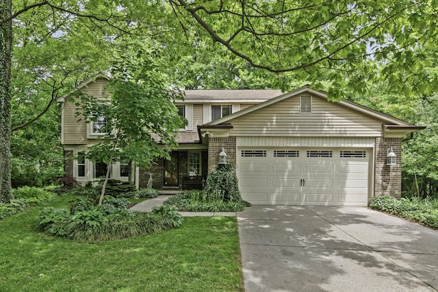 14436 Fairway St, Livonia, MI 48154 - traditional home featuring brick siding, an attached garage, driveway, and a front lawn
