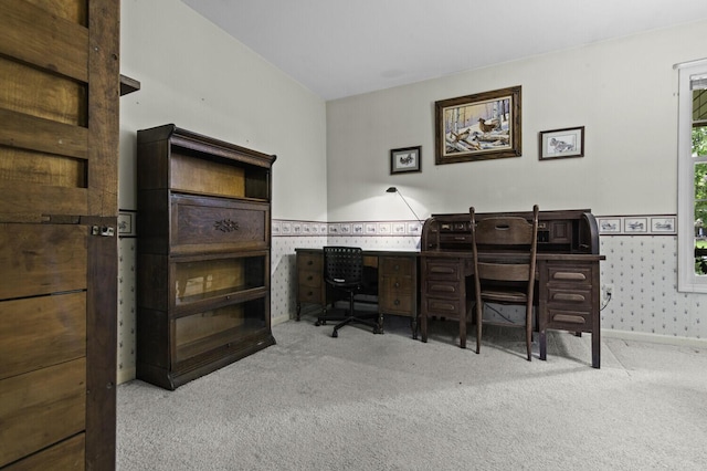 14436 Fairway St, Livonia, MI 48154 - home office with carpet floors and wallpapered walls