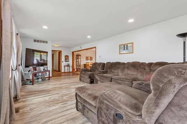 3025 Shawnee Rd, Bridgman, MI 49106 - living room featuring light wood-style floors and recessed lighting
