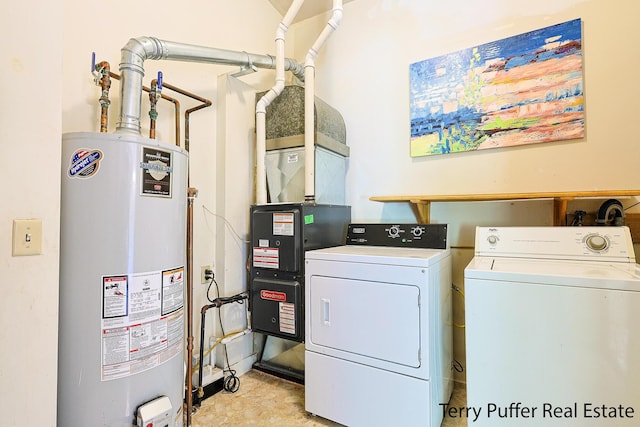 2576 Vine Ave, Muskegon, MI 49442 - laundry room with gas water heater and washing machine and dryer