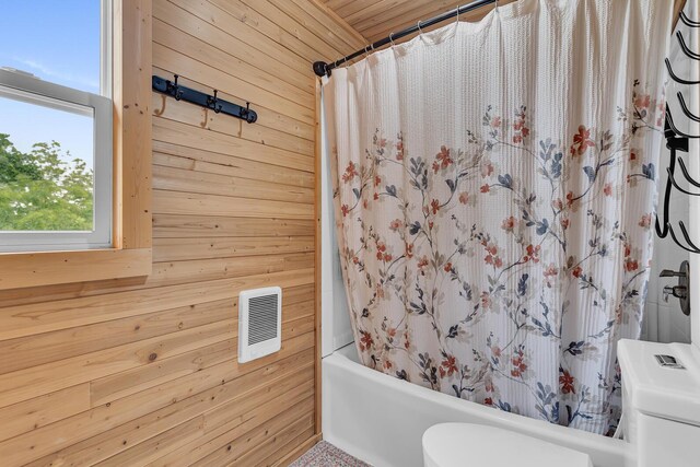 9410 US Highway 12, Brooklyn, MI 49230 - full bath with wooden walls, toilet, and shower / tub combo