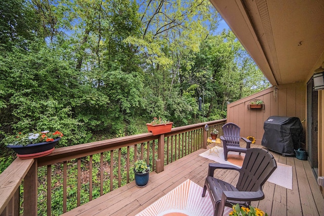7643 Cottonwood Ln, Dexter, MI 48130 - wooden terrace with grilling area