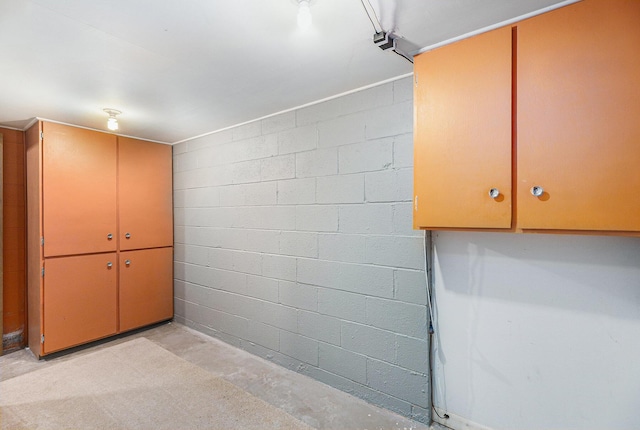 1231 Naples Ct, Ann Arbor, MI 48103 - interior space with unfinished concrete floors and concrete block wall