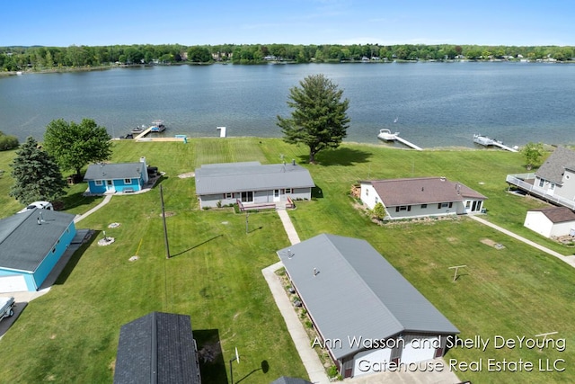 171 Dickerson Vw SW, Stanton, MI 48888 - aerial view of property and surrounding area with a nearby body of water