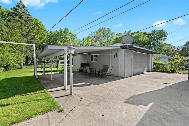 35519 Canyon Dr, Westland, MI 48186 - view of property exterior with a yard and a garage