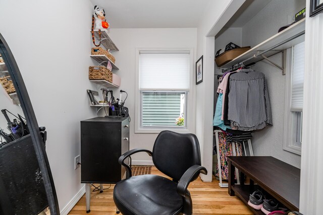2630 Willa Dr, Saint Joseph, MI 49085 - home office with wood finished floors and baseboards