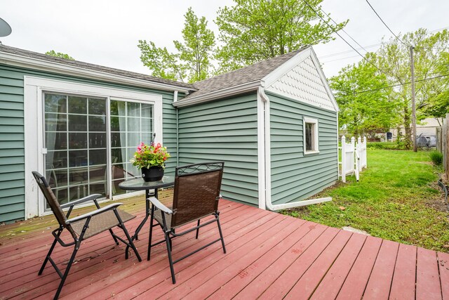 2630 Willa Dr, Saint Joseph, MI 49085 - wooden terrace with a lawn