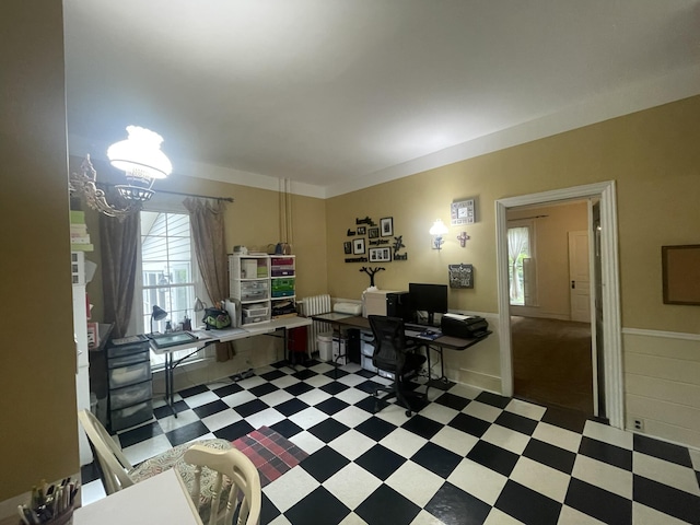 7100 Wing Lake Rd, Bloomfield Hills, MI 48301 - office space with plenty of natural light, tile patterned floors, and a chandelier