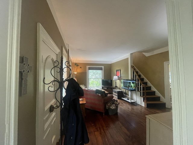 7100 Wing Lake Rd, Bloomfield Hills, MI 48301 - living room with hardwood / wood-style floors and stairs