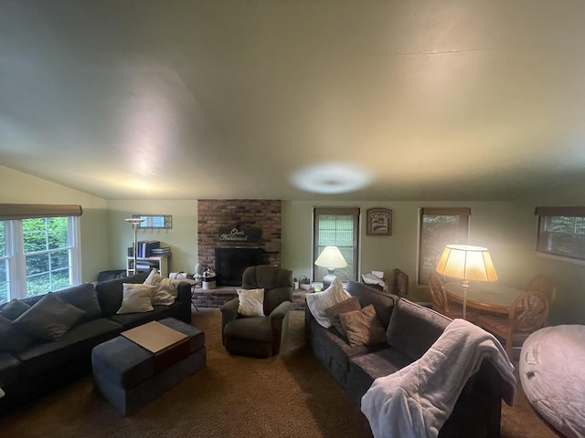 7100 Wing Lake Rd, Bloomfield Hills, MI 48301 - living room with carpet floors, plenty of natural light, and a fireplace