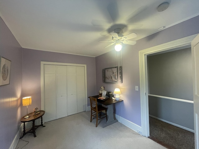 7100 Wing Lake Rd, Bloomfield Hills, MI 48301 - office space with ceiling fan and light colored carpet