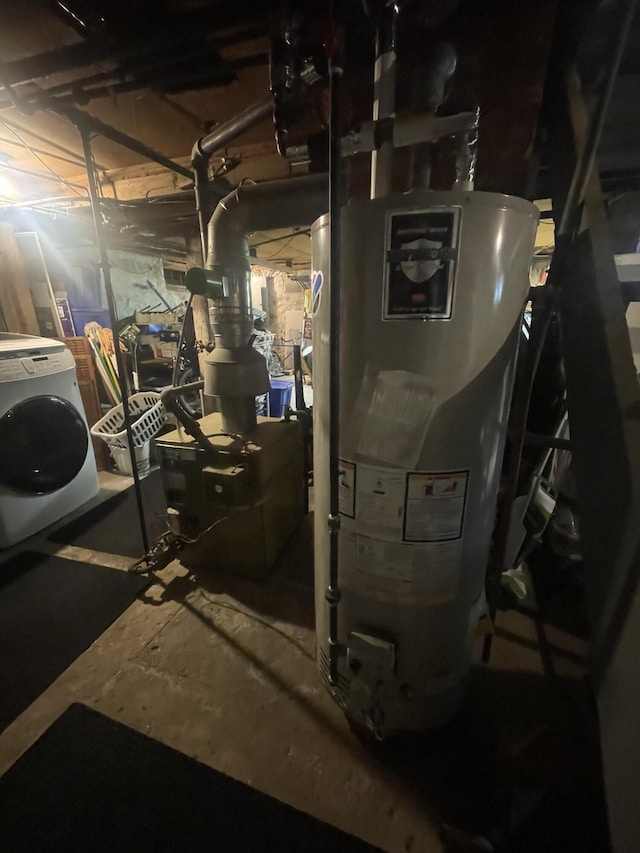 7100 Wing Lake Rd, Bloomfield Hills, MI 48301 - utility room featuring washer / dryer and water heater
