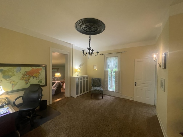 7100 Wing Lake Rd, Bloomfield Hills, MI 48301 - living area featuring a desk and carpet flooring