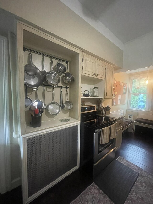 7100 Wing Lake Rd, Bloomfield Hills, MI 48301 - kitchen featuring stainless steel electric range oven and dark wood-style floors