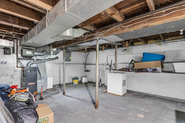 105 Renker Rd, Lansing, MI 48917 - unfinished basement featuring electric panel and heating unit