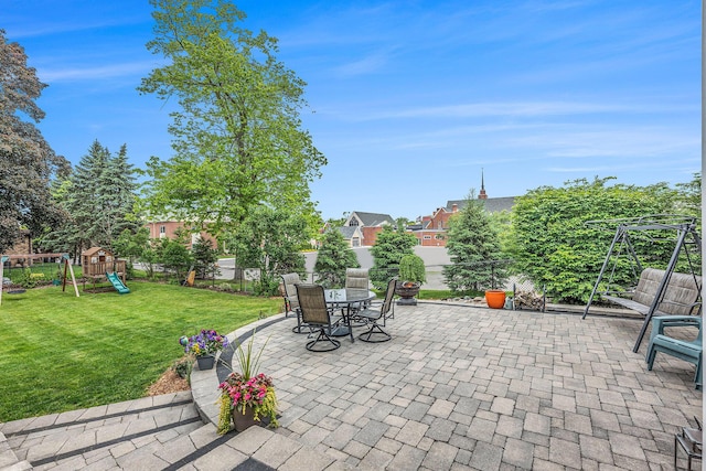 403 N Helen Ave, Rochester, MI 48307 - view of patio / terrace with a playground and outdoor dining area
