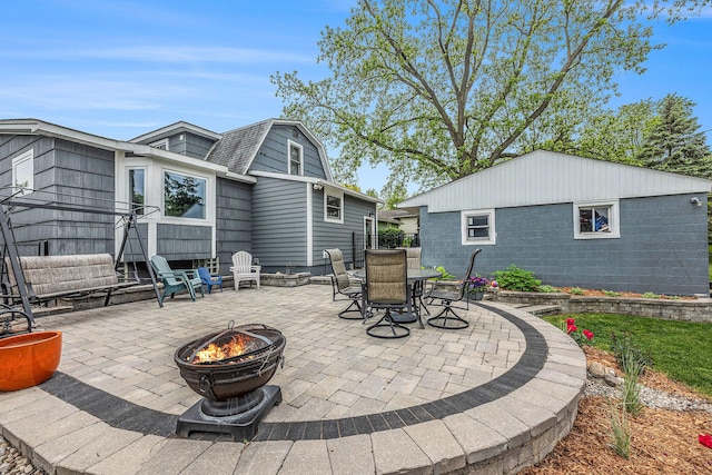 403 N Helen Ave, Rochester, MI 48307 - view of patio / terrace with a fire pit and outdoor dining area
