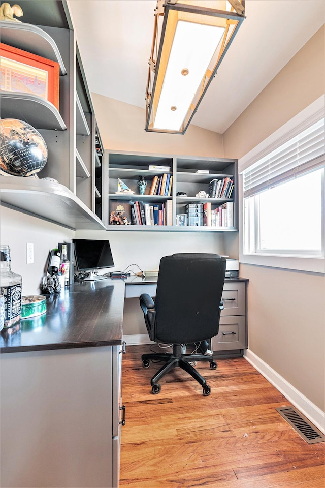 403 N Helen Ave, Rochester, MI 48307 - home office featuring built in study area, light wood-style floors, and baseboards