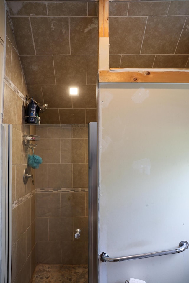 1041 W Arthur Rd, Rothbury, MI 49452 - full bathroom with a shower stall