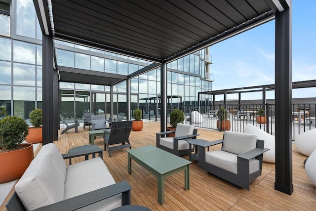 144 Oakes St SW Unit 1903, Grand Rapids, MI 49503 - wooden deck featuring an outdoor living space