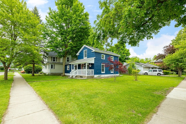 115 Mckinley St, Chelsea, MI 48118 - view of front of home featuring a porch and a front yard