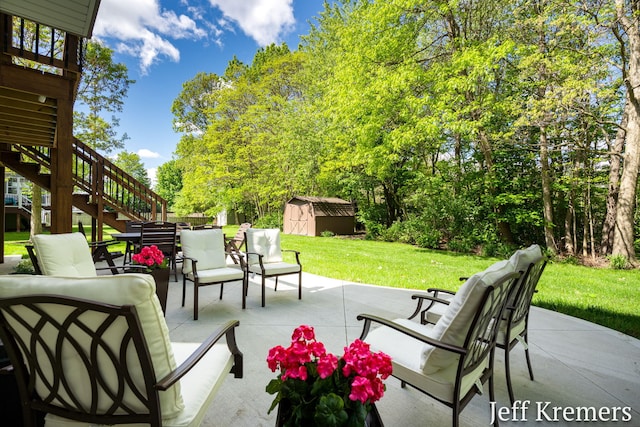 7153 Keystone Ct, Jenison, MI 49428 - view of patio / terrace featuring stairway and outdoor lounge area
