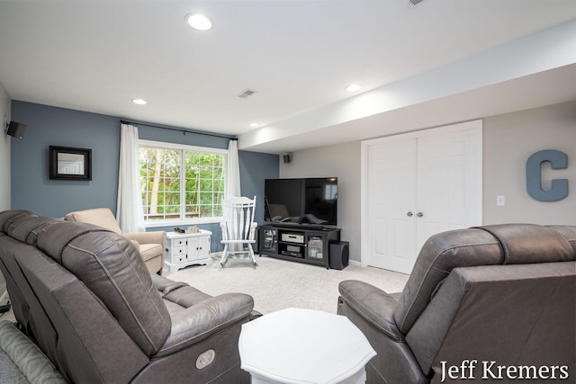 7153 Keystone Ct, Jenison, MI 49428 - carpeted living area featuring recessed lighting