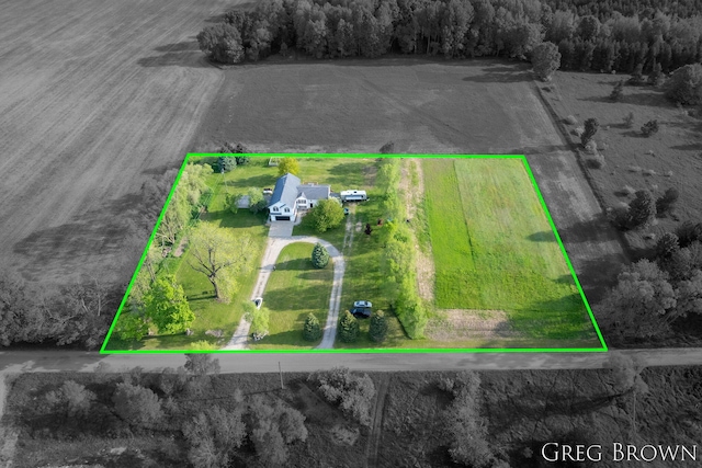 9318 Jefferson Rd, Lakeview, MI 48850 - view of subject property featuring property boundaries highlighted and a heavily wooded area