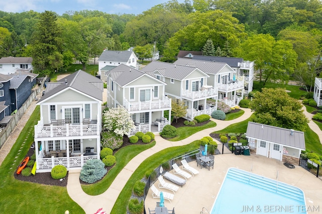 807 Lake St Unit 7, Saugatuck, MI 49453 - aerial view of residential area with a pool area